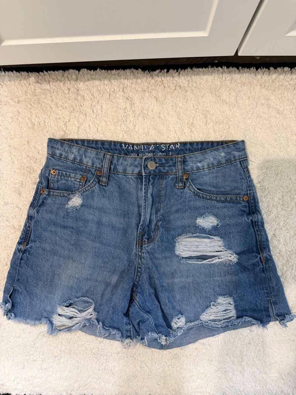 Vanilla Star Distressed Blue Denim Cutoff Shorts